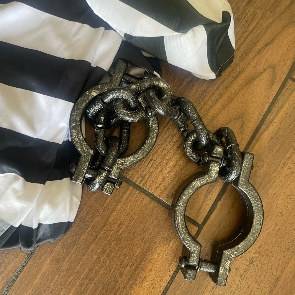 SPOOKTACULAR CREATIONS prisoner inmate Halloween costume with tattoo sleeves -S